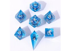 "Always Watching" Sharp Resin Dice - BLUE DRAGON